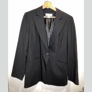 Brooks Brothers Black Wool Blend Single-Breasted Casual Blazer Women’s Size 10